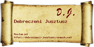 Debreczeni Jusztusz névjegykártya